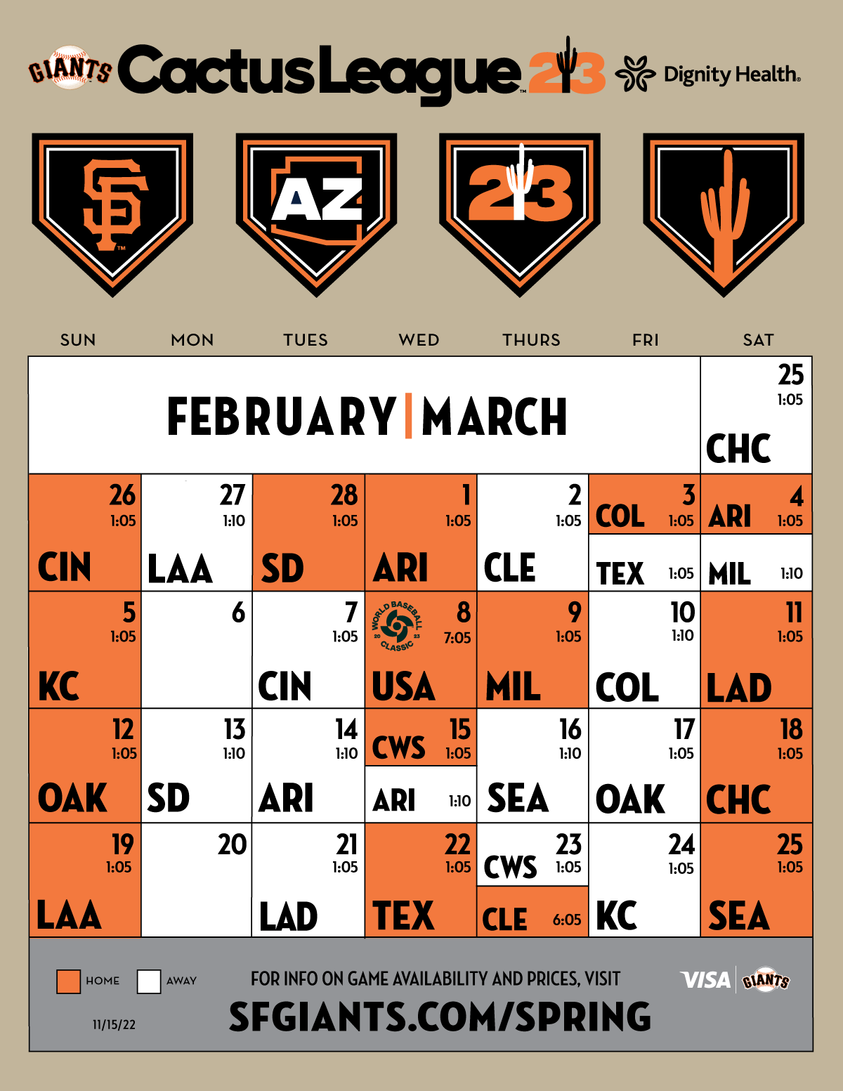 2023 Spring Training Schedule - The Scottsdale Charros, The Charro  Foundation